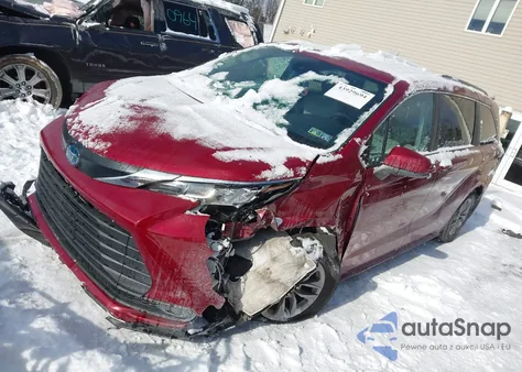 2022 Toyota Sienna Le z USA, uszkodzony, nr VIN 5TDBRKEC7NS086151
